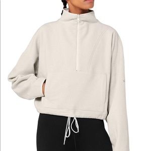 ALO YOGA Yin Yang Half Zip Pullover In Bone Heather